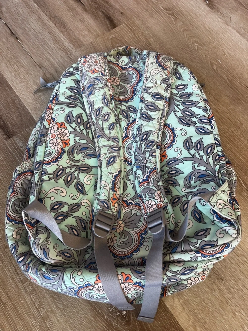 Vera Bradley Light Mint Green Floral Quilted Backpack